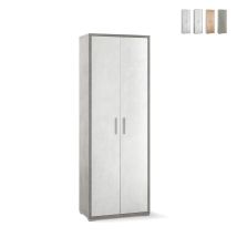 Armadio a due ante in cemento e ossido bianco – 199x71x41 cm – 4 ripiani – Sarmog