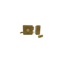 Altro – Cerradura de madera para aplicar P20 Facchinetti – Doble cilindro 50mm – Acero pintado avellana – Incluye 3 llaves y tornillos
