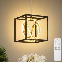 Lampada A Sospensione A Led Lampada Da Soggiorno Dimmerabile Con Telecomando A Luce Diurna Cct, 15 Watt 1900lm 2700-6500k Bianco Caldo-bianco Freddo, 