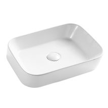 Aquore – 385254 – Lavabo à poser rectangulaire en porcelaine blanche – Largeur 450 mm, Longueur 390 mm, Hauteur 120 mm