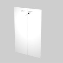 Artexport Pareja De Puertas Para Estantería Media Presto 18mm Con Cerradura Blanco
