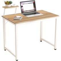 Soges Tavolo Da Studio Scrivania Per Computer, Postazione Di Lavoro Moderna Per Ufficio, Tavolo Da Pranzo Per Casa E Ufficio, 100x50x75 Cm, Rovere 