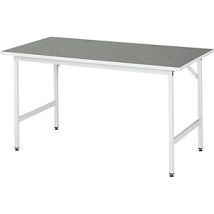 Eurokraft – Mesa de trabajo regulable 800-850 mm – Tablero linóleo 1500x800 mm – Carga máxima 300 kg – Grosor 25 mm