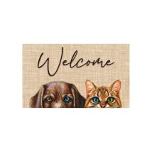 Alfombra De Terciopelo Welcome En Nuestra Casa 45x75cm - Mercurio