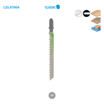 3 Hojas De Sierra De Calar Cv - Lu. 75 Mm Paso 4 Mm - Corte Fino Para Madera Leman 7004.03