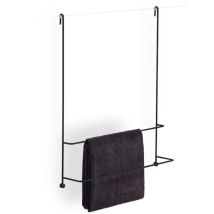 Giese Server Badetuchhalter 11858-14 Schwarz Matt, Befestigung An Glaswand, 2 Badetuchstangen
