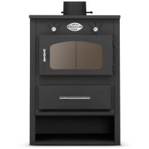 Zvezda – Poêle à bois Eco 1 – 6,7 kW – Noir – Longueur max de bûche, Puissance, Évacuation des fumées, Classe efficacité énergétique
