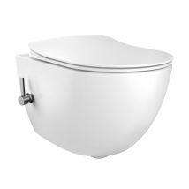 Creavit Toilette Suspendu - 35.3x51cm - Douchette Bidet Eau Froide - Sans Bride - Blanc Brilliant