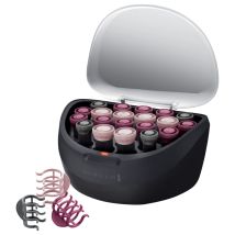 Rulli per capelli H5600 – Set di bigodini elettrici in velluto – 20 bigodini e 30 clip colorate – Nero, Rosa, Porpora