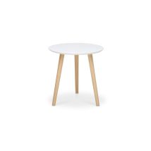 Argonauta - Mesa Redonda Blanca 3 Pies De Madera De Pino Diam.48xh.45 Cm
