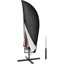 Couverture De Parasol De Jardin De 265cm, En Tissu Oxford Étanche, De Couleur Noire A