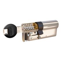 Kaba – Cilindro de alta seguridad 30x50 – Doble embrague – 5 llaves – Acabado níquel brillo – Protección antitaladro y anti ganzuado