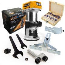 Jcb - 18rt-b 18v Cordless Brushless Laminate Router Trimmer Base Bare + Set