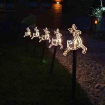 Led-leuchtstäbe Rentier 5er-set Warmweiß, Ip44, Batterie Mit Timer