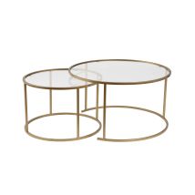 2er-set Couchtische Aus Metall "aurum" - 80 X 80 X 43 Cm - Transparent Gold