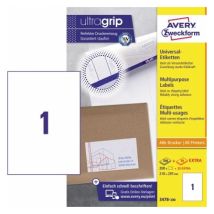 Avery Zweckform - Universaletikett Ultragrip 210 X 297 Mm (b X H) Nicht Wieder Ablösbar Papier Weiß 220 Etik./pack.