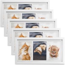5x Cadre Photo Collage Pour 3 Photos Galeria, 10x15cm, Blanc