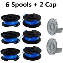 Paquete De 8 Carretes De Repuesto Para Recortadora De Hilo De 0,065 Pulgadas Para Ryobi De 18 V, 24 V Y 40 V, Compatible Con Ryobi One+ Ac14rl3a, 