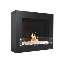 Pure 2 Improve - Chimenea De Etanol Mural En Acero Lacado Negro