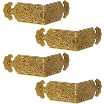 Set Mit 4 Dekorativen Eckenschutz Aus Antikem Messing Für Möbel Im Vintage-stil
