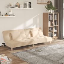 Devenirriche - Schlafsofa 2-sitzer Mit 2 Kissen Creme Stoff Vidaxl