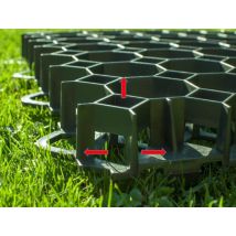 Stabilisierungsgitter Typ 1 – 46,5 cm x 46,5 cm – Grün – 8 Haken – 4 Ankerstifte – 1,05 kg