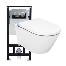 Base De Cerámica Para Inodoro Japonés, Pack Completo Para Lavabo Japonés - 38.4x59.3x38cm - Basic 1102 Modelo De Cristal Blanco - Bernstein