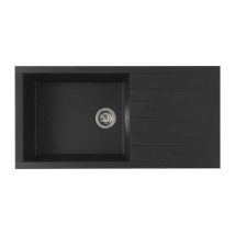 Stradour - Lavabo De Encastre Cube De En Smc Negro Brillante - 06, 1 Cuba, Dimensiones 100 50 Cm, Drenaje Manual