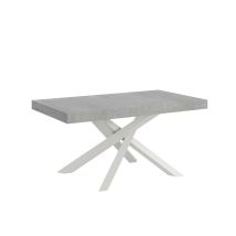 Bob Gardens - Table Extensible Volantis Premium 160/420x90 Cm Pieds Béton Blanc