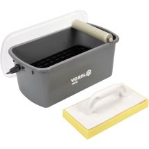 Set per la pulizia delle piastrelle – Secchio con rullo e spatola con spugna – Capacità 10L, Dimensioni secchio 41,5x22x17,5cm