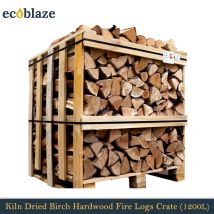 Ecoblaze Kiln Dried Birch Hardwood Firewood Logs 1200l Crate For Wood Burner