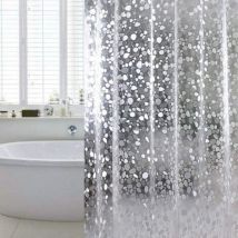 Duschvorhang, Schimmelresistent, Wasserdicht Für Badewannen, 100 % Eva, Duschvorhangringe – 180 X 180 Cm – Rapanda