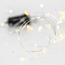 Festive Lights - 5m Battery Power Outdoor Firefly Wire Led Fairy Lights Warm White Garden Indoor Décor