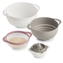 Bols et passoires – Ensemble de 5 pièces – Plastique durable – Accessoire de rangement pour cuisine