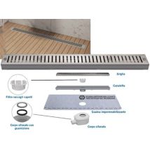 Stamplast - Channel Construit -in En Acier Inoxydable Pour Décharger Les Bains De Fil Fermer Dans Le Kit Griglia 55 Cm