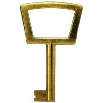JuNie Zierschlüssel Nr. 472 – 30 mm Schaftlänge – 8 x 5 mm Bartmaß – Vermessing – IC-Schließung – Möbelanwendungen