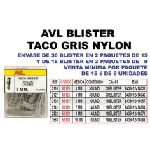 Grauer Nylonstopfen 6 Mm 2134 Avl Blister
