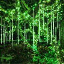 10 X 30cm Led Meteor Rain Lights, Solar String Lights, Waterproof Outdoor Shower Rain Lights For Christmas, Wedding, Party, Evening, Home, Tree, 