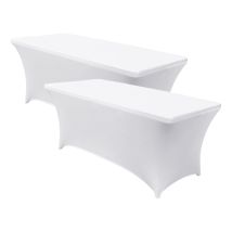 Confezione Da 2 Coperture Per Tavoli Pieghevoli Rettangolari Da Ristorazione, 150 X 74 Cm, 7house