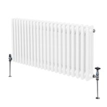 Radiatore Termosifone A 3 Colonne 600mm X 1012mm Moderno Centralizzato Bianco In Acciaio Inox Orizzontale A Parete Cucina Soggiorno Bagno Kit Di 