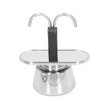 Eosnow Moka-topf, 100 Ml, Doppelrohr, Edelstahl, Langlebig, Lebensmittelqualität, Verbrühschutz, Rutschfest, Verdicktes Sieb, Weit Verbreitet Für 