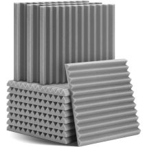Pannelli Acustici In Schiuma Fonoassorbente Ad Alta Densità, Confezione Da 12, 30 X 30 X 2,5 Cm, Per Ridurre Il Rumore Interno E L'Eco, Per Studi Di 