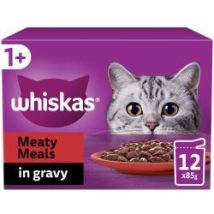 Whiskas - 1+ Meaty Meals Adult Wet Cat Food Pouches In Gravy 1 - 85g - 811963