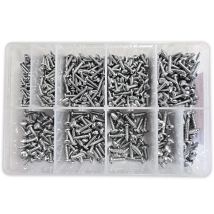 Assortimento Viti Autoperforanti Parker – 800 Pezzi – Testa Tonda Pozidriv – Dimensioni N. 4 a N. 12
