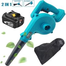 Souffranres Et Aspirateurs Sans Fil, Souffleurs D'Air De Jardin 2 Pouces Pour Neige / Patio / Jardin / Nettoyage De Garage + Batterie 5.5a (pas De 