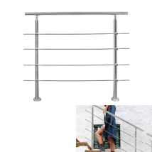 Randaco Geländer Edelstahl Handlauf Treppengeländer Innen&außen Balkongeländer Treppenhaus Brüstung 100cm 4 Querstäbe