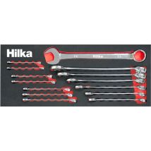 Hilka - Spanner Set 14pc Offset Combination Metric Eva Foam Tray 6-26mm 16101402