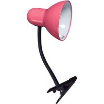 Lámpara de sobremesa clip con muelle 1xE27 Rosa – 11,5cm largo – 24cm ancho – 27cm alto
