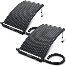 Monzana Solar Collector 112x55x14cm 10000l/h Height Adjustable 32/38mm Connection Hdpe Uv-resistant Expandable Pool Heating Hot Water Swimming Pool 2x