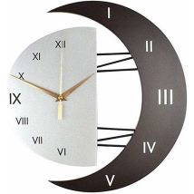 Furwoo - Modern Design Silent Wall Clock Kitchen Clock Creative Moon-shaped Frame Home Decoration Clock (3332)